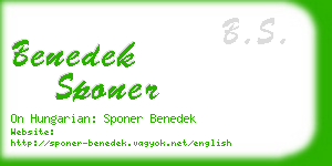 benedek sponer business card